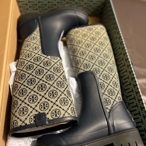 Tory Burch Tall T monogram hurricane boot